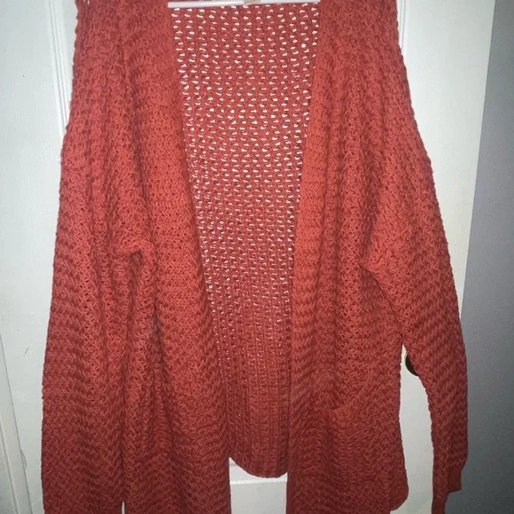 Evy’s Tree The Eden Size 1X Burnt Orange Mid Length Open Front Sweater - Picture 2 of 5